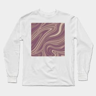 Groovy Swirling Liquid Pattern - Deep Mauve Long Sleeve T-Shirt